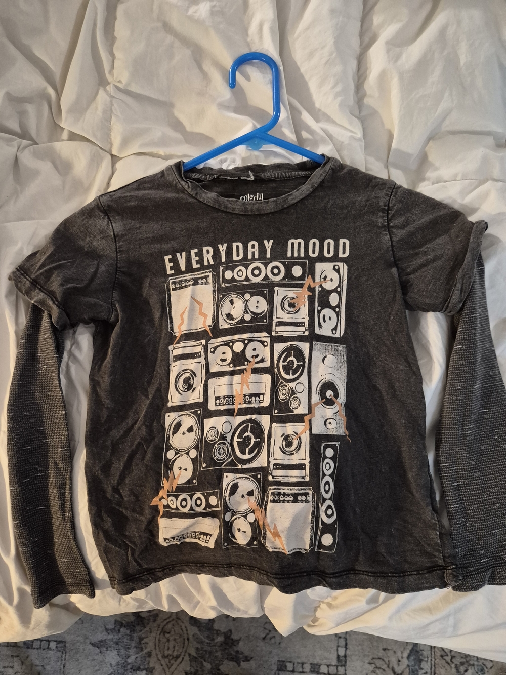 Everyday Mood Layered-Look Long Sleeve Tee - Black